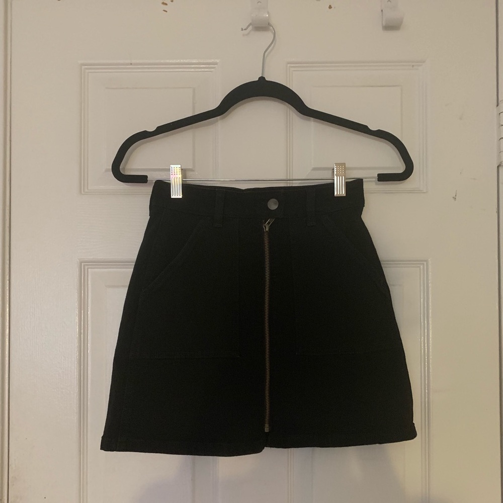 Madewell black denim skirt NWT with from zipper